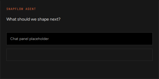 Preview of the Snapflow interactive agent panel